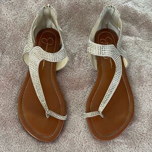 Jessica Simpson Kaarna Toe Loop Flat Sandal with Rhinestones